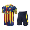 Kit Treino adulto - Camisa e Shorts - Barcelona Nike 23/24 - Amarelo e azul