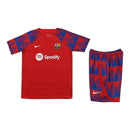 Kit Treino adulto - Camisa e Shorts - Barcelona Nike 23/24 - Vermelho com detalhes em azul