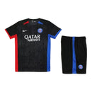 Kit Treino adulto - Camisa e Shorts - Paris Saint-Germain Nike 24/25 - Preto com detalhes em azul e vermelho