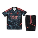 Kit Treino adulto - Camisa e Shorts - Arsenal Adidas 24/25 - Preto com detalhes em cinza e rosa
