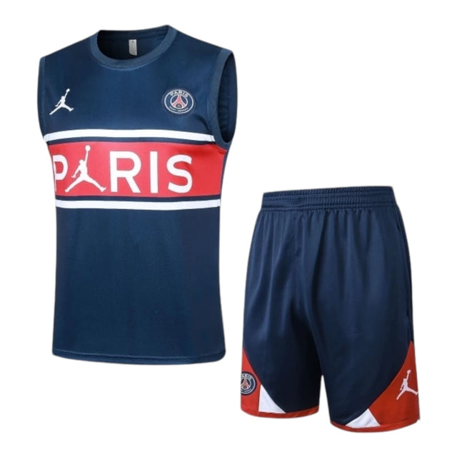 Kit Treino adulto - Camisa e Shorts - Paris Saint-Germain Jordan 23/24 - Azul