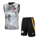 Kit Treino adulto - Camisa e Shorts - Chelsea Nike 23/24 - Bege e preto