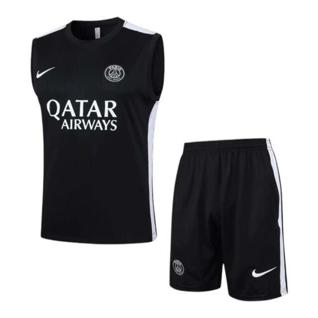Kit Treino adulto - Camisa e Shorts - Paris Saint-Germain Jordan 24/25 - Preto