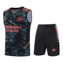 Kit Treino adulto - Camisa e Shorts - Arsenal Adidas 24/25 - Preto com detalhes em cinza e rosa