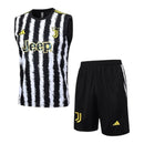 Kit Treino adulto - Camisa e Shorts - Juventus Adidas 23/24 - Preto com detalhes em amarelo e branco