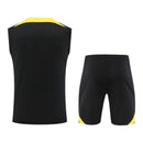Kit Treino adulto - Camisa e Shorts - Paris Saint-Germain Jordan 23/24 - Preto com detalhes em amarelo