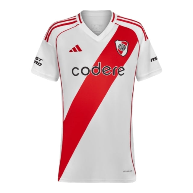 Camisa River Plate I 24/25 -  Adidas Feminina - Branca com detalhes em vermelho