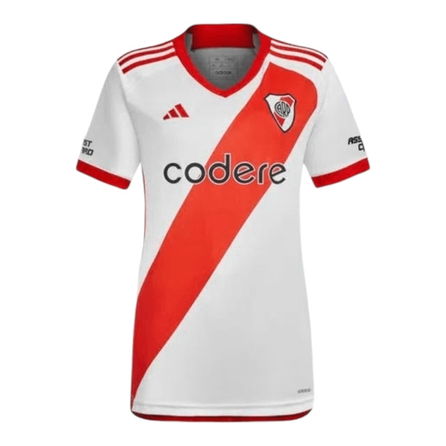 Camisa River Plate I 23/24 -  Adidas Feminina - Branca com detalhes em vermelho