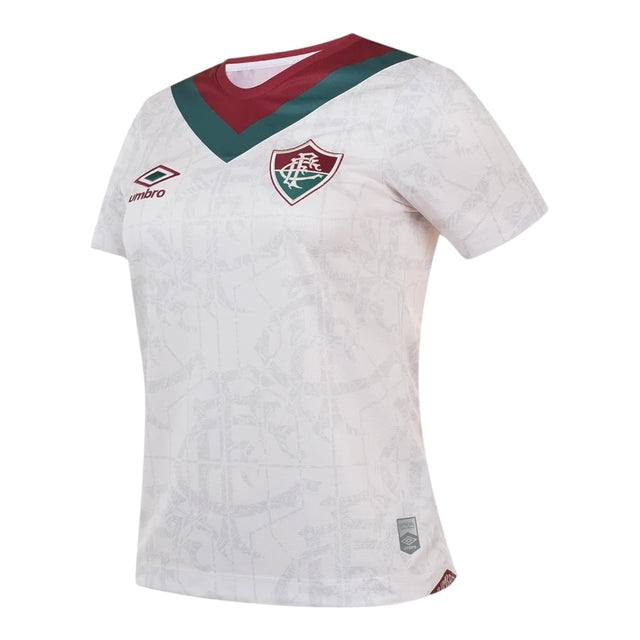 Camisa Fluminense III 24/25 -  Umbro Feminina - Branca com detalhes em verde e vermelho