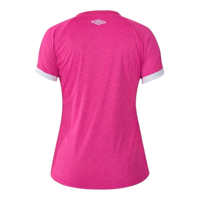 Camisa Santos Edição especial Outubro Rosa 23/24 -  Umbro Feminina - Rosa com detalhes em branco