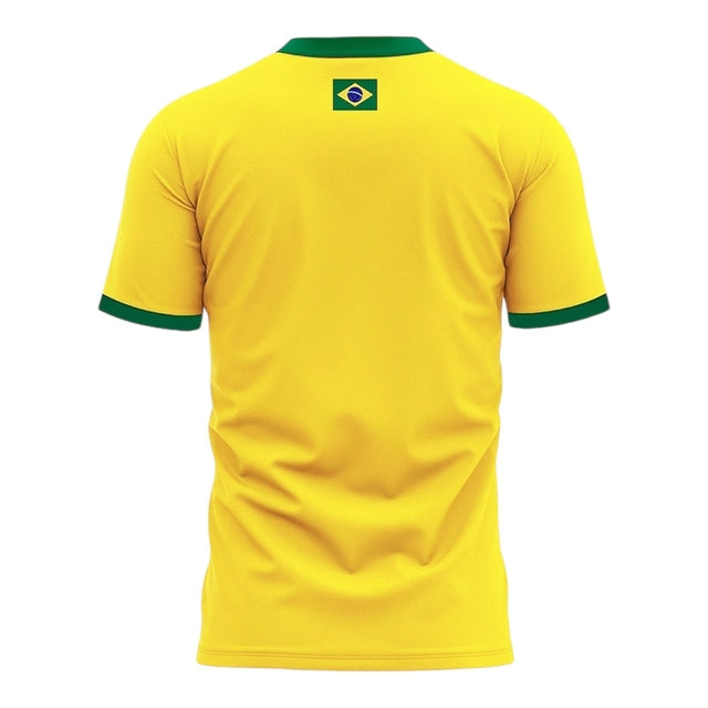 Camisa Retrô Santos Brasil Copa 2022 - Masculina - Amarela com detalhes em verde