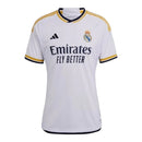 Camisa Real Madrid I 23/24 - Adidas Feminina - Branca com detalhes em amarelo e azul