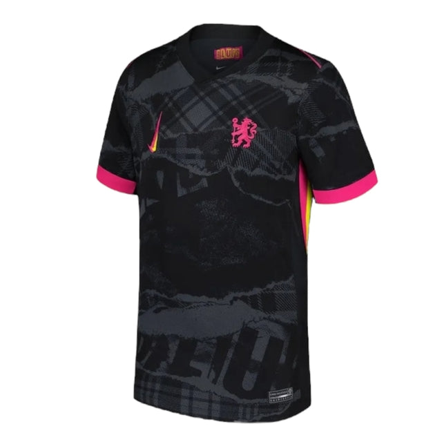 Camisa Chelsea III 24/25 -  Nike Feminina - Preta com detalhes em rosa e amarelo