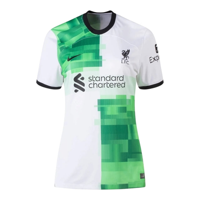 Camisa Liverpool II 23/24 -  Nike Feminina - Branca com detalhes em verde e preto