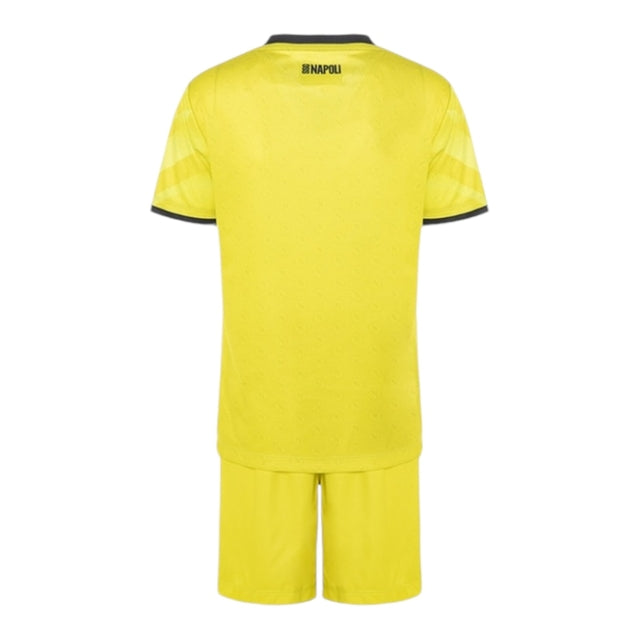 Kit Infantil Napoli Goleiro 24/25 - EA7 - Amarelo com detalhes em azul