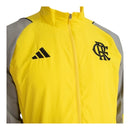 Jaqueta Corta-Vento Flamengo 24/25 - Masculina Adidas - Amarela e cinza com detalhes em preto
