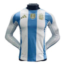 Camisa Seleção Argentina I 24/25 manga longa - Jogador Adidas Masculina - Branca e azul