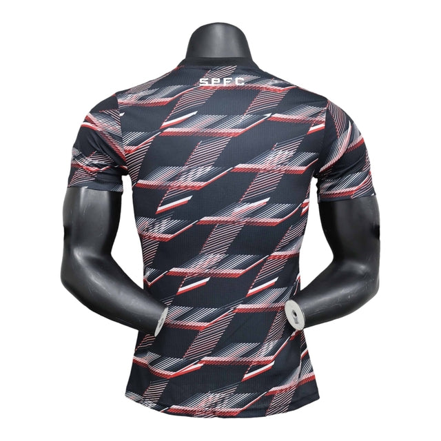 Camisa São Paulo Treino 24/25 - Jogador New Balance Masculina - Preta com detalhes em vermelho e branco