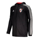 Jaqueta Corta-Vento River Plate 24/25 - Masculina Adidas - Preta com detalhes em vermelho e branco
