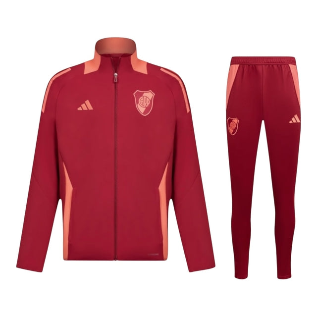 Conjunto River Plate 24/25 - Masculino Adidas - Vermelho com detalhes em laranja