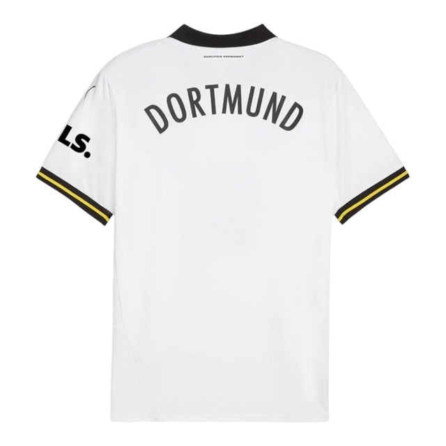 Camisa Borussia Dortmund III 24/25 - Torcedor Puma Masculina - Branca com detalhes em preto e amarelo