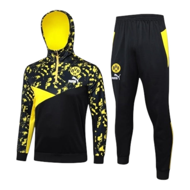 Conjunto Borussia Dortmund Treino 24/25 - Masculino Adidas - Preto com detalhes em amarelo