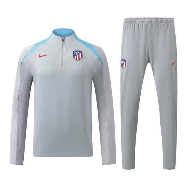 Conjunto Atlético de Madrid Treino 24/25 - Masculino Nike - Cinza com detalhes em azul