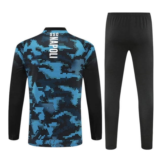 Conjunto Napoli Treino 24/25 - Masculino EA7 - Preto com detalhes em azul