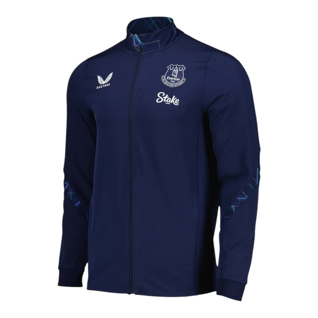 Jaqueta Corta-Vento Everton 24/25 - Masculina Castore - Azul com detalhes em amarelo