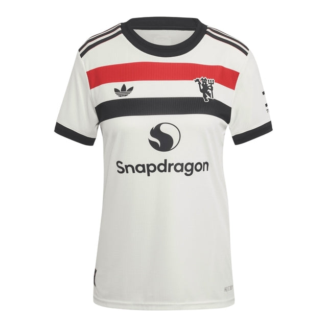 Camisa Manchester United III 24/25 -  Adidas Feminina - Branca com detalhes em preto