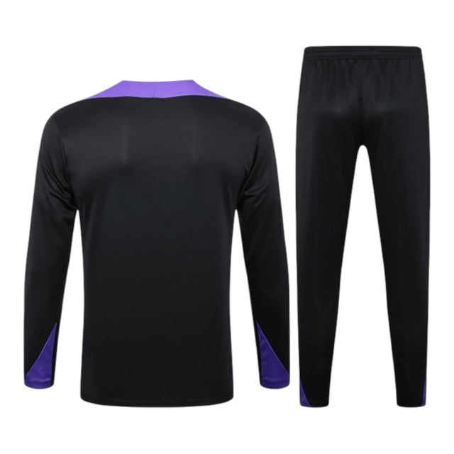 Conjunto Paris Saint-German Treino 24/25 - Masculino Jordan - Preto com detalhes em roxo