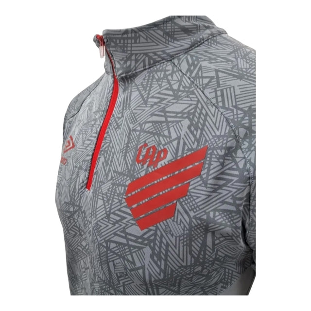 Jaqueta Corta-Vento Athletico Paranaense Treino 24/25 - Masculino Umbro - Cinza com detalhes em vermelho