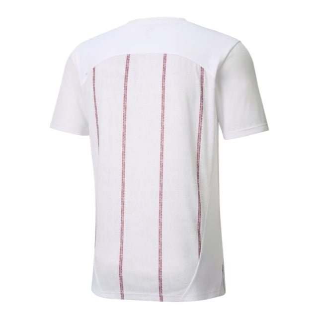 Camisa Manchester City Pré-jogo 25/26 - Torcedor Puma Masculina - Branca com detalhes em vinho
