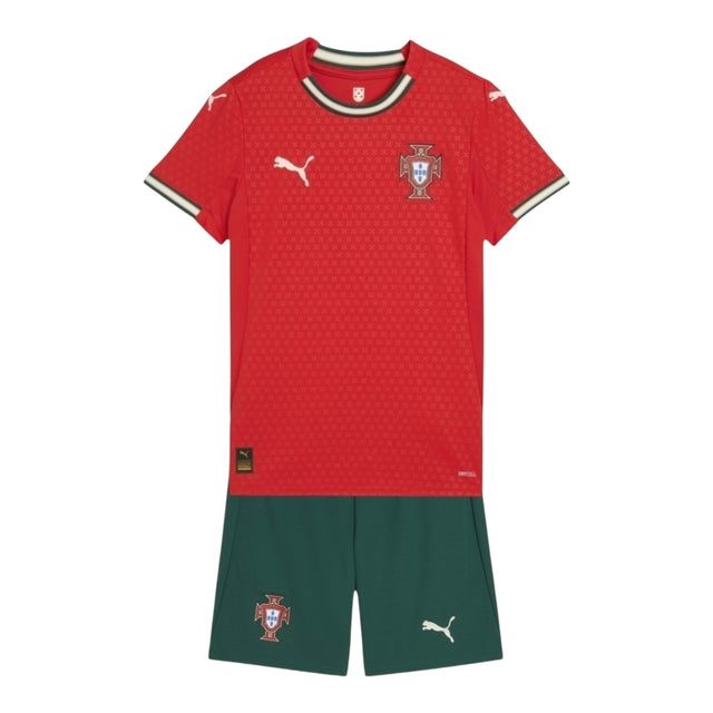 Kit Infantil Seleção Portugal I 25/26 - Puma - Vermelho e verde