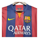 Camisa Retrô Barcelona I 2014/15 - Masculina Nike - Azul e vermelha com detalhes em amarelo