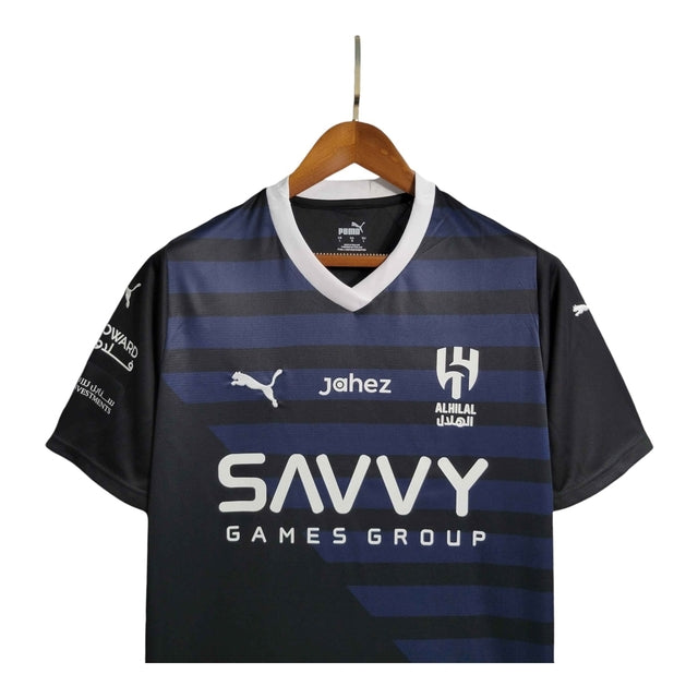 Camisa Al-Hilal III 23/24 - Torcedor Puma Masculina - Azul com detalhes em preto e branco
