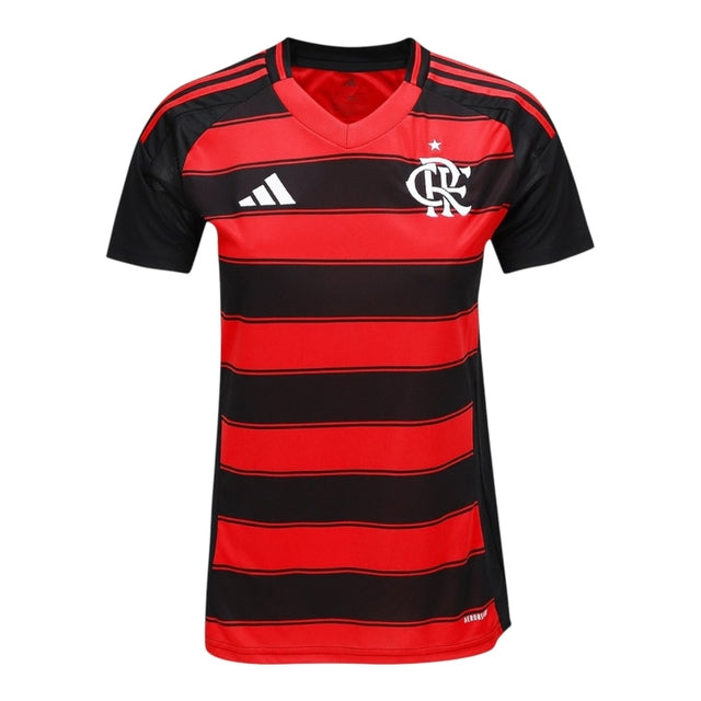 Camisa Flamengo I 25/26 -  Adidas Feminina - Preta e vermelha