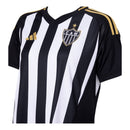 Camisa Atlético Mineiro I 25/26 -  Adidas Feminina - Preta com listras branca com detalhes em amarelo