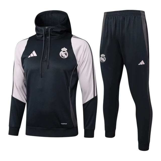 Conjunto Real Madrid Treino 25/26 - Masculino Adidas - Preto e cinza