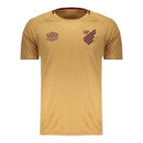 Camisa Athletico Paranaense Treino 25/26 - Torcedor Umbro Masculina - Dourada com detalhes em marrom