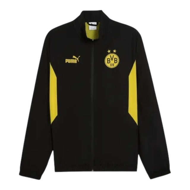 Jaqueta Corta-Vento Borussia Dortmund 25/26 - Masculina Puma - Preta com detalhes em amarelo
