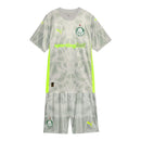 Kit Infantil Palmeiras Goleiro III 25/26 - Puma - Cinza com detalhes em verde neon