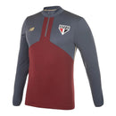 Jaqueta Corta-Vento São Paulo 25/26 - Masculina New Balance - Cinza com detalhes em vermelho