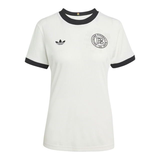 Camisa Seleção Alemanha Edição Aniversário 125 anos I 25/26 -  Adidas Feminina - Branca com detalhes em preto