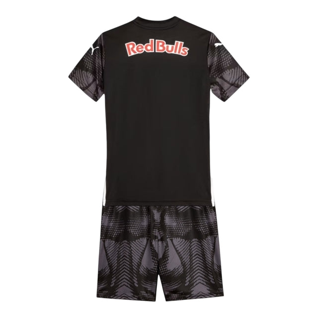 Kit Infantil Red Bull Bragantino Goleiro 25/26 - Puma - Preto com detalhes em cinza e branco