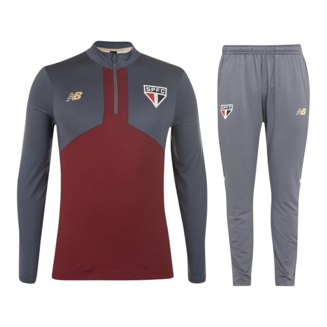 Conjunto São Paulo Treino 25/26 - Masculino New Balance - Vermelho e cinza