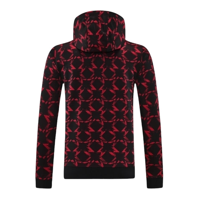 Jaqueta Corta-Vento Manchester United Treino - Masculina Adidas - Preta com detalhes em vermelho