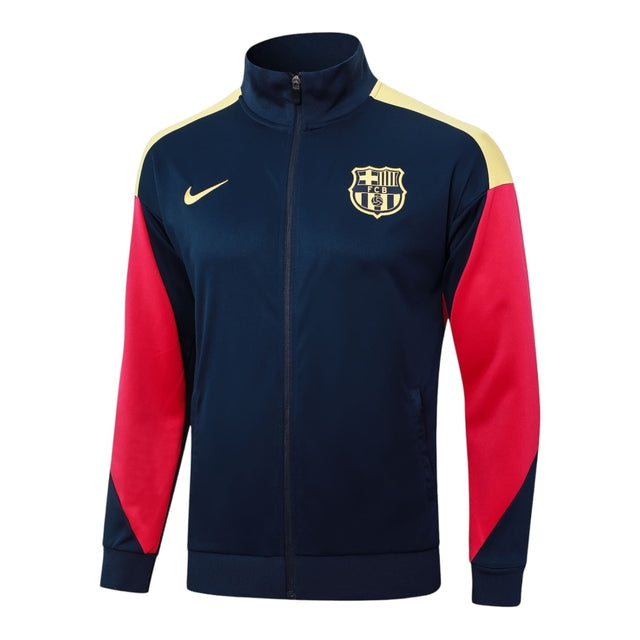 Jaqueta Corta-Vento Barcelona 25/26 - Masculina Nike - Azul com detalhes em vermelho e amarelo