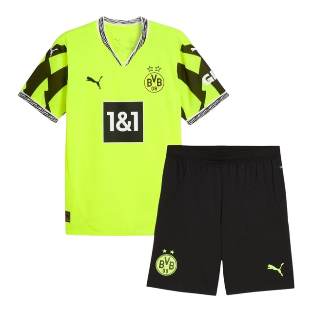 Kit Infantil Borussia Dortmund Edição especial de Aniversário 24/25 - Puma - Amarelo neon com detalhes em preto
