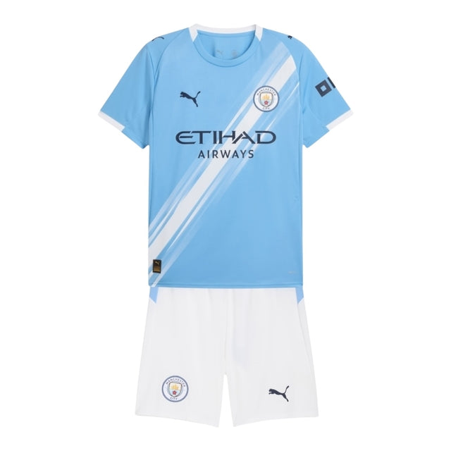 Kit Infantil Manchester City I 25/26 - Puma - Azul e branco